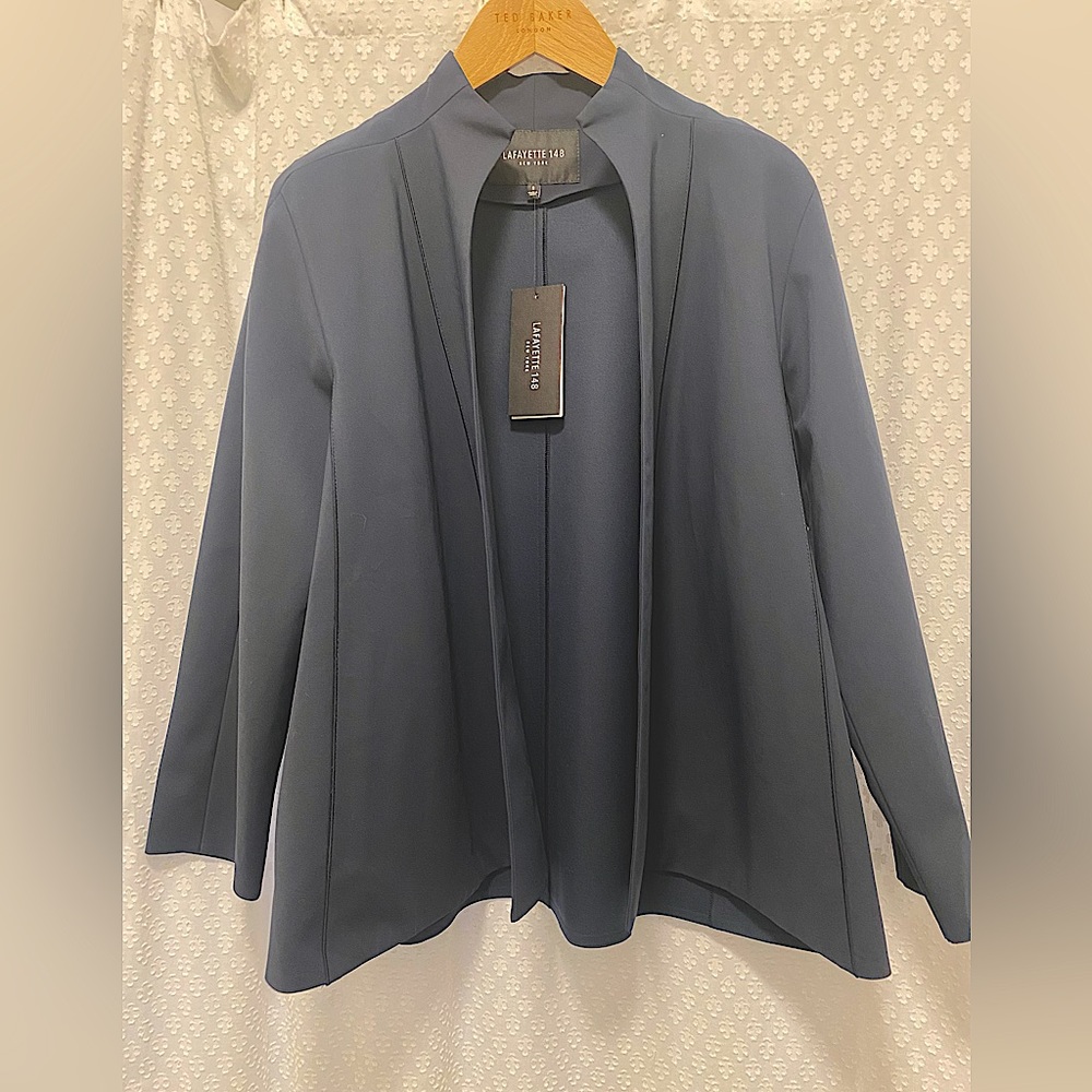Lafayette 148 Navy Blue Open Jacket